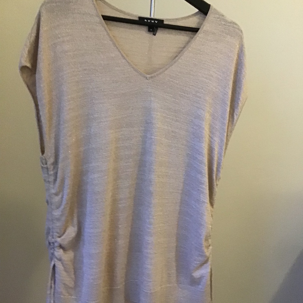 DKNY Gold Sparkly Shirt New Size Medium